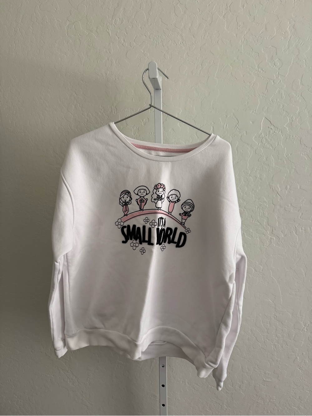 Disney White Sweatshirt with Pink Trim